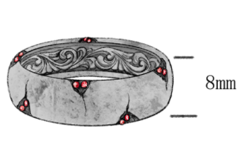 Faceted Ruby Ring - Cracks with Gemstone Inlays and Baroque Detailing