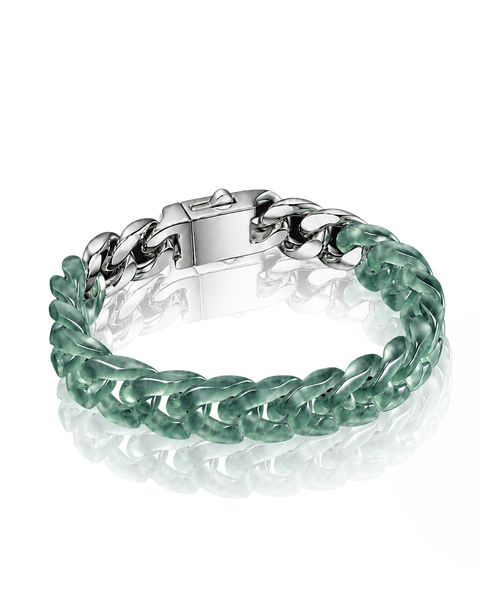 Drum Beads Bracelet In Imperial Green Guatemalan Jade