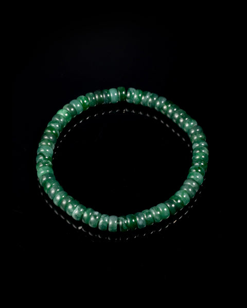 Drum Beads Bracelet In Imperial Green Guatemalan Jade - JadeChains