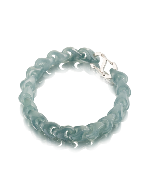 Single Piece Carved Dragon Spine Bracelet In Mayan Jade