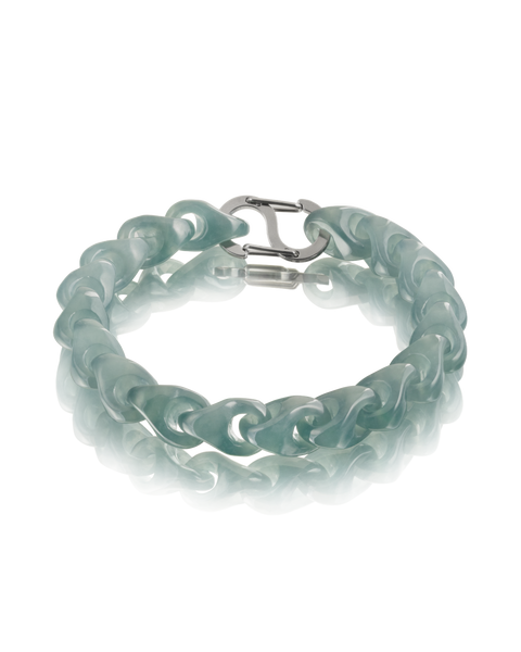 Single Piece Carved Dragon Spine Bracelet In Mayan Jade