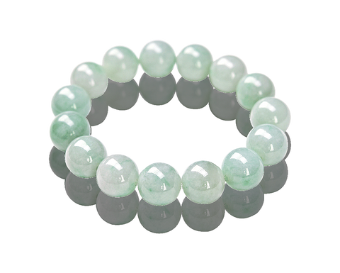 Drum Beads Bracelet In Imperial Green Guatemalan Jade